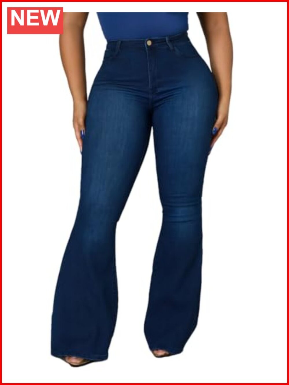 LaiyiVic High Waisted Flared Bell Bottom Jeans Womens Denim Pants